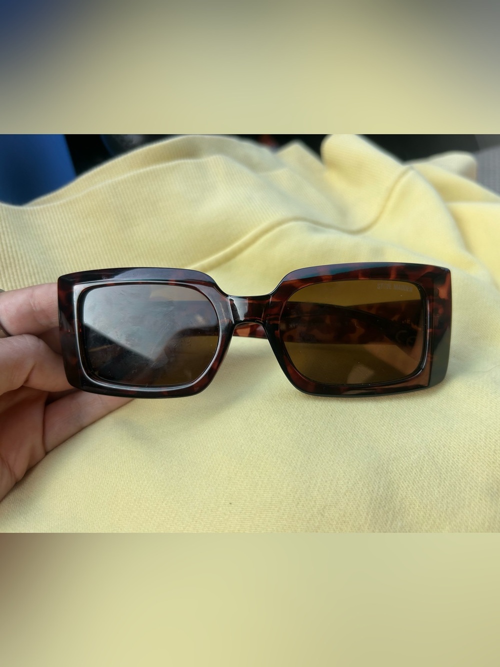 Steve Madden Tortoiseshell Rectangular Sunglasses with Brown Lenses